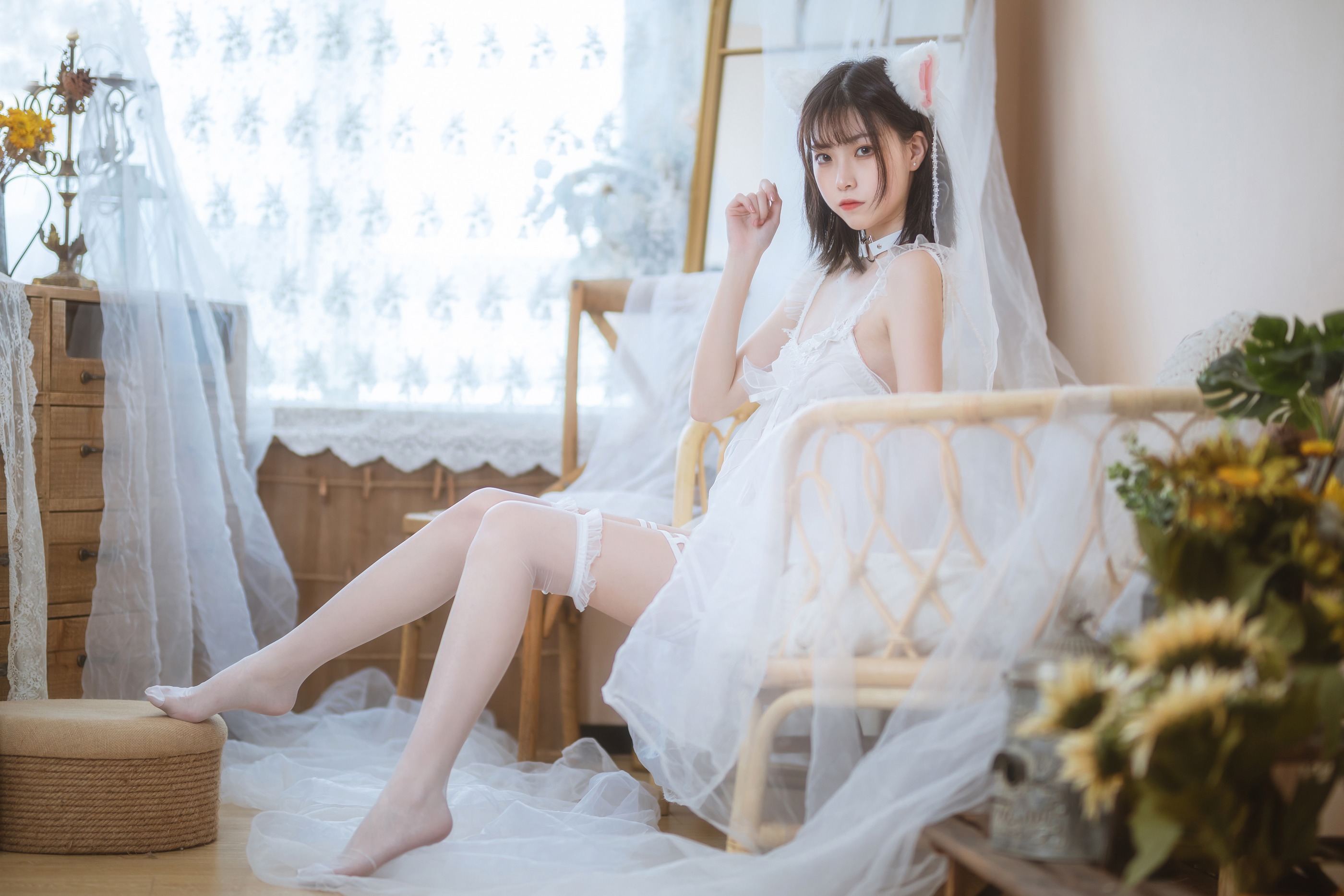 图片[1]-许岚LAN – NO.005 少女白色裙[40P]-XikXak